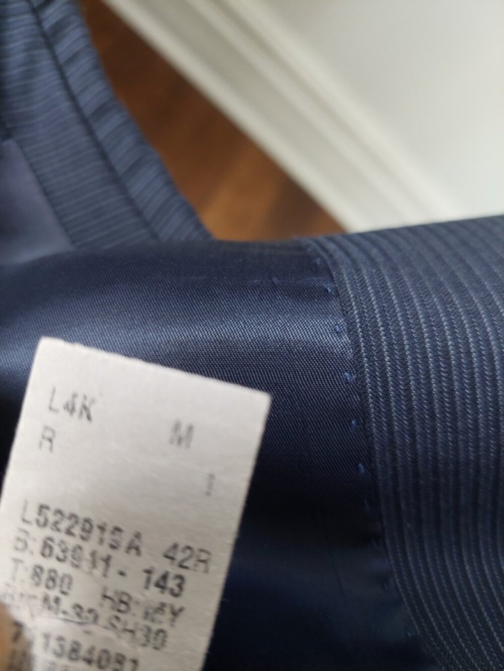 Calvin Klein Slim Fit Navy Blue Micro stripe Suit Blazer (42R) EUC - Picture 3 of 7